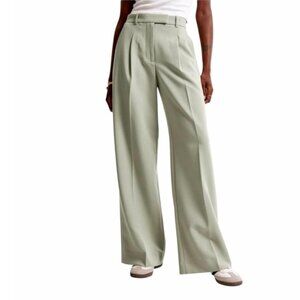 6L Curve Love Abercrombie & Fitch High Waisted Trouser - Sage Green